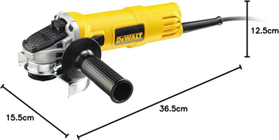 DeWalt Winkelschleifer (800 W, 125 mm Scheiben-ø, Wiederanlaufschutz, Sanftanlauf, für alle Standard