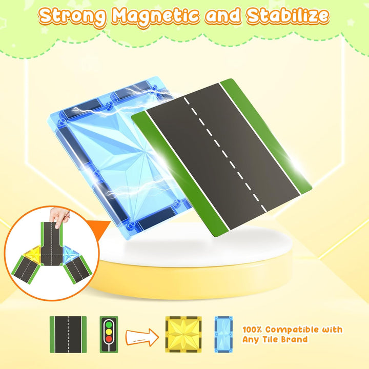 Perbabe Magnetische Bausteine, 72 Teile Magnete Kinder Stärker Magnetbausteine, Magnetische Fliesen