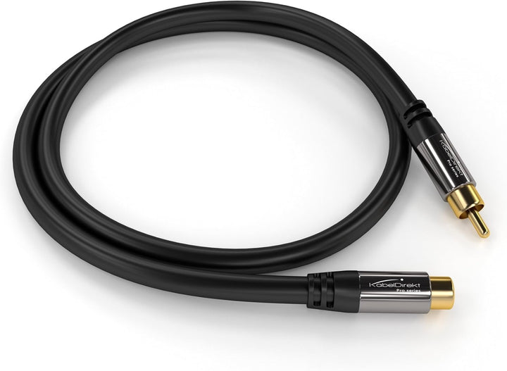 KabelDirekt – Cinch-Verlängerungskabel – 10m – Hybrid-Kabel für brillante Tonqualität – in Deutschla