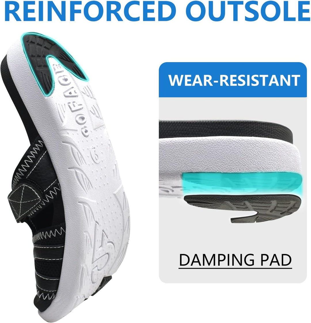 COFACE Herren Sport Recovery Sandalen Plantar Fasciitis weiche Polsterung leichtes Gewicht Bogen Unt