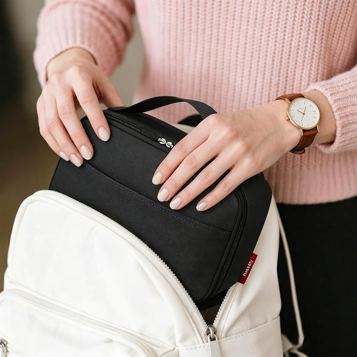 Kühltasche Klein - 3 Farben: Grau, Schwarz, Leopardmuster, Ideal für Lebensmittel, Getränke, Mahlzei