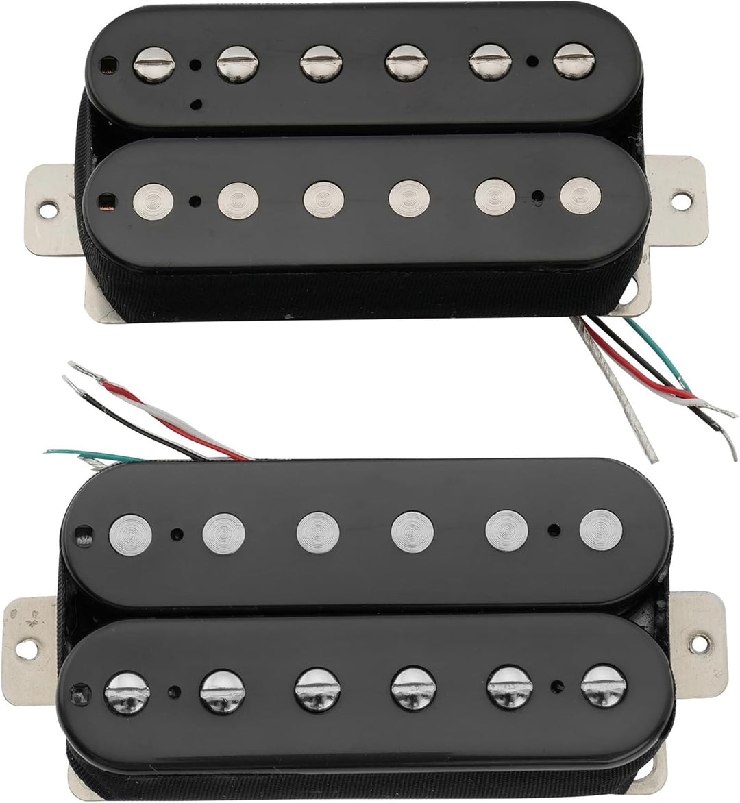 Artec VH-Rock Alnico 5 Uncovered Humbucker Tonabnehmer Hals Steg Pickups Set für E-Gitarre, Schwarz,