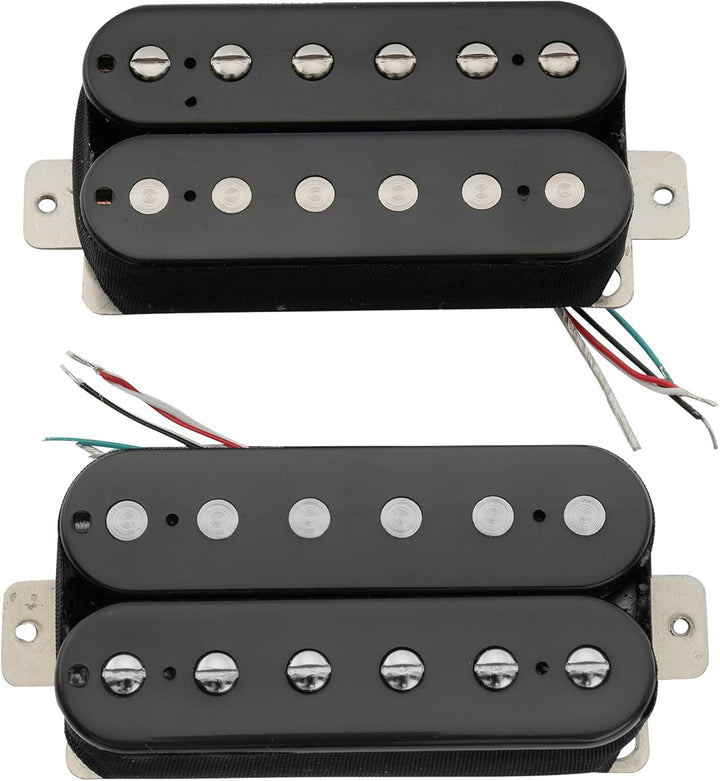 Artec VH-Rock Alnico 5 Uncovered Humbucker Tonabnehmer Hals Steg Pickups Set für E-Gitarre, Schwarz,
