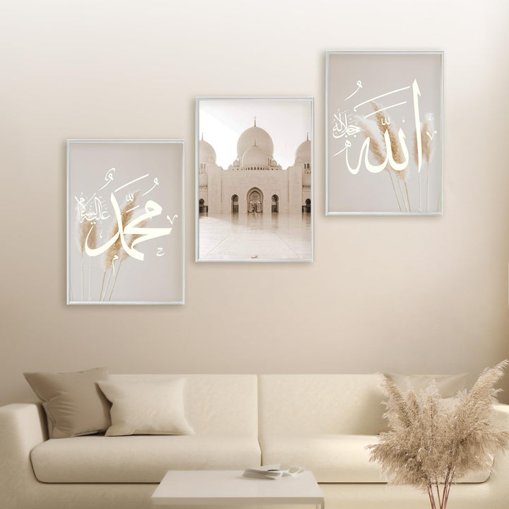 HAVA Artwork Abu Dhabi Poster Set, Islamische Poster, Islamische Bilder, Islamische Dekoration, Isla