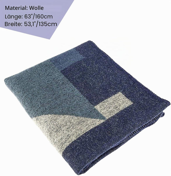Shmily Girl - Damen Poncho Habe Gestrickt Überdimensionalen Decke Kap-Schal A - Marineblaue Blockfar
