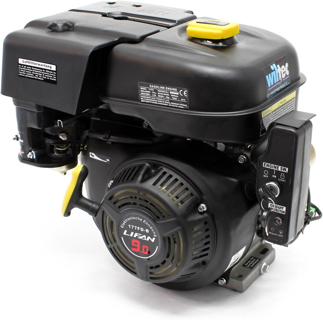 LIFAN 177 Benzinmotor 6,6 kW 9 PS 270 ccm mit Ölbadkupplung und Reduktionsgetriebe 2:1 E-Start