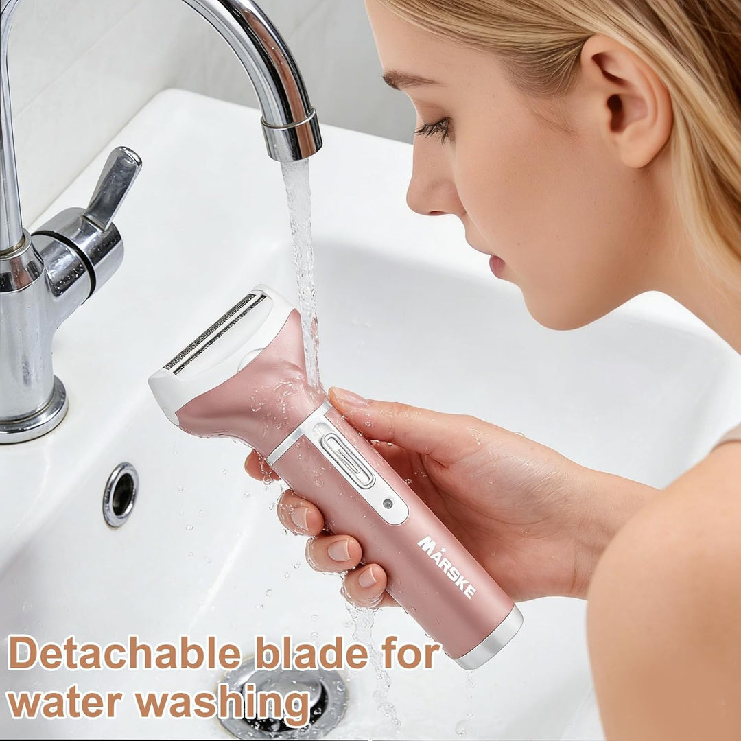 Schnurloser 4-In-1 Elektrischer Damenrasierer,Bikini Trimmer,Elektrischer Rasierer für Frauen,Damenr
