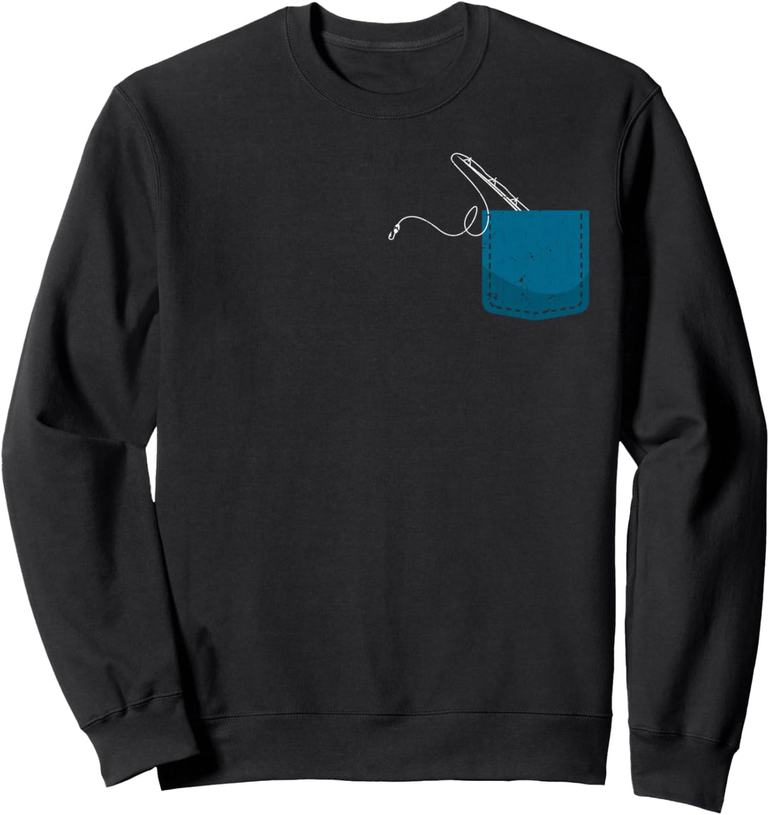Fischer Hobby Angler Angel Brusttasche Angeln Sweatshirt