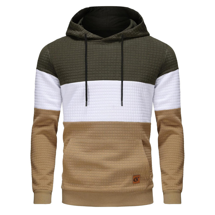 YuKaiChen Herren Pullover Herren Patchwork Hoodie Langarm Jacquard Kaputzenpullover Farbblock Sweats