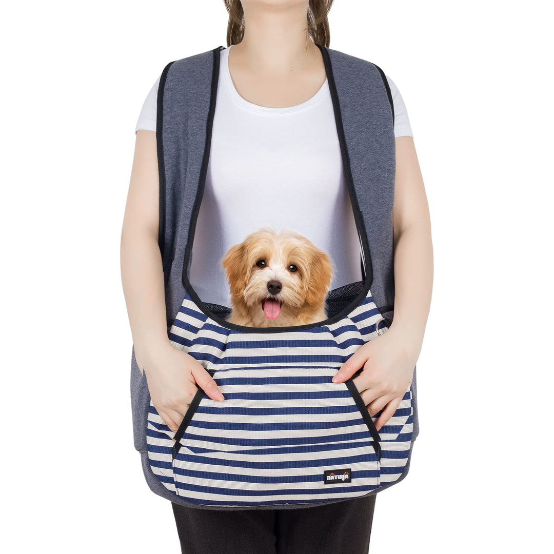 NATUYA Tragetasche für Hunde, Welpen, verstellbare Tragetasche, Reisetasche, Bodenpolster, Haustier-