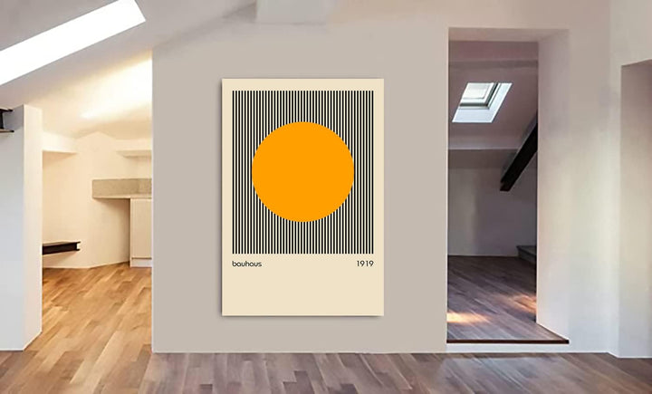 Bauhaus Orange Circle 1919 Wandbild auf Leinwand, gerahmt, A2, 61 x 41 cm, verschiedene Grössen A2 [