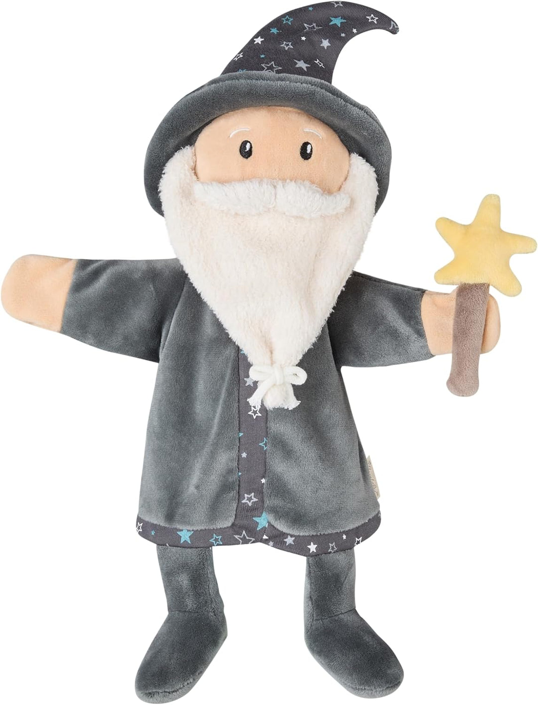 Sterntaler Handpuppe Zauberer aus weichem Flausch, Kinder- und Babyspielzeug, Kopf wattiert mit Poly