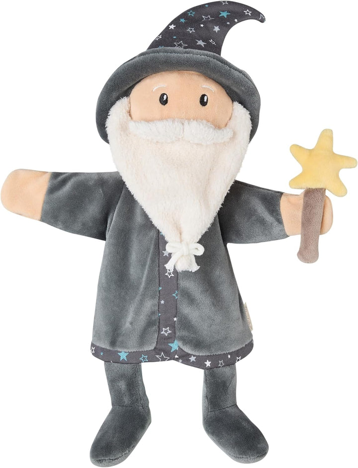 Sterntaler Handpuppe Zauberer aus weichem Flausch, Kinder- und Babyspielzeug, Kopf wattiert mit Poly