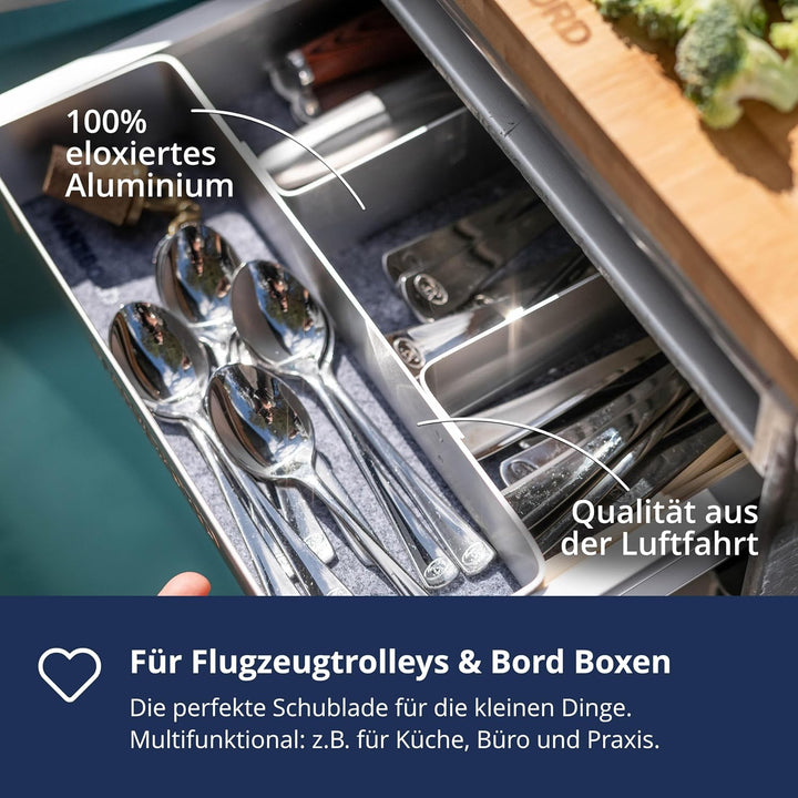Einschub Aluminium Flach, Schublade, Schubkasten, Drawer, Zubehör für Flugzeugtrolleys, Airline Trol