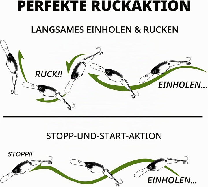 TRUSCEND Angelköder Crankbait, Alle Wasserschichten Serie, Hängend/Langsam/Sinkend Schwimmend/Sinken