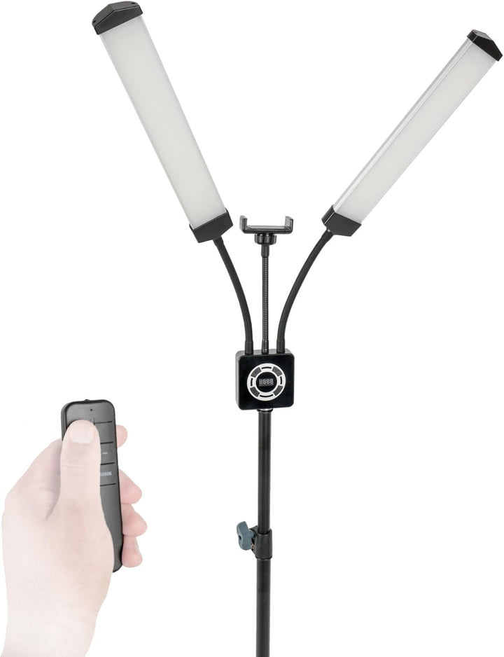 Dual Arm LED-Schönheitslicht für Wimpernverlängerung Make-up Maniküre dimmbar mit Handyhalter