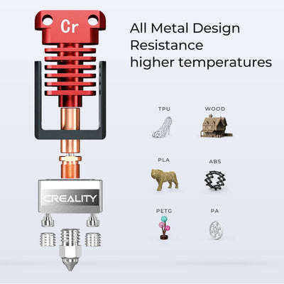 Creality Official Spider Hotend 2.0 All Metal Hochtemperatur Hotend für 3D Drucker Upgrade Kit für E