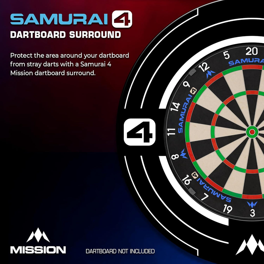 Mission Darts | Samurai 4 | Professionelle Dartscheibe Surround | White Edition