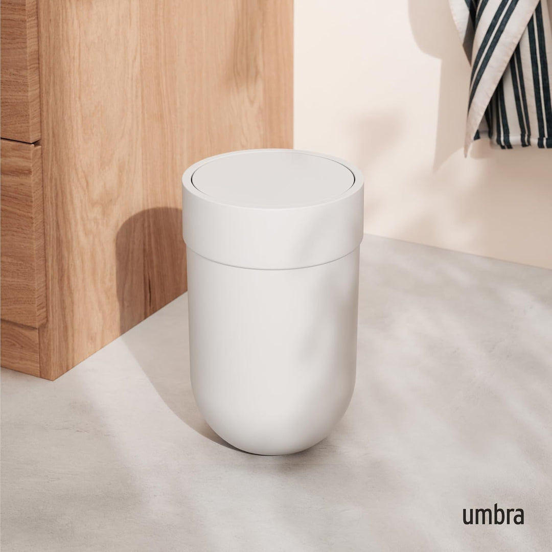 Umbra Touch Abfalleimer mit 6 L Fassungsvermögen und Schwingdeckel – Kosmetikeimer und Papierkorb fü