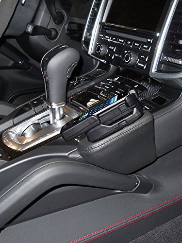 KUDA 089070 Halterung Echtleder schwarz für Porsche Cayenne (92A) ab 05/2010 bis 2014, 089070