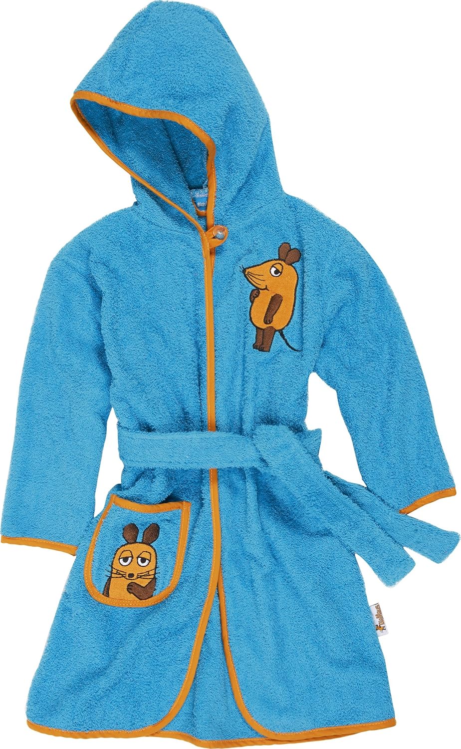 Playshoes Unisex Kinder Frottee-Bademantel Morgenmantel 146-152 aquablau Die Maus, 146-152 aquablau