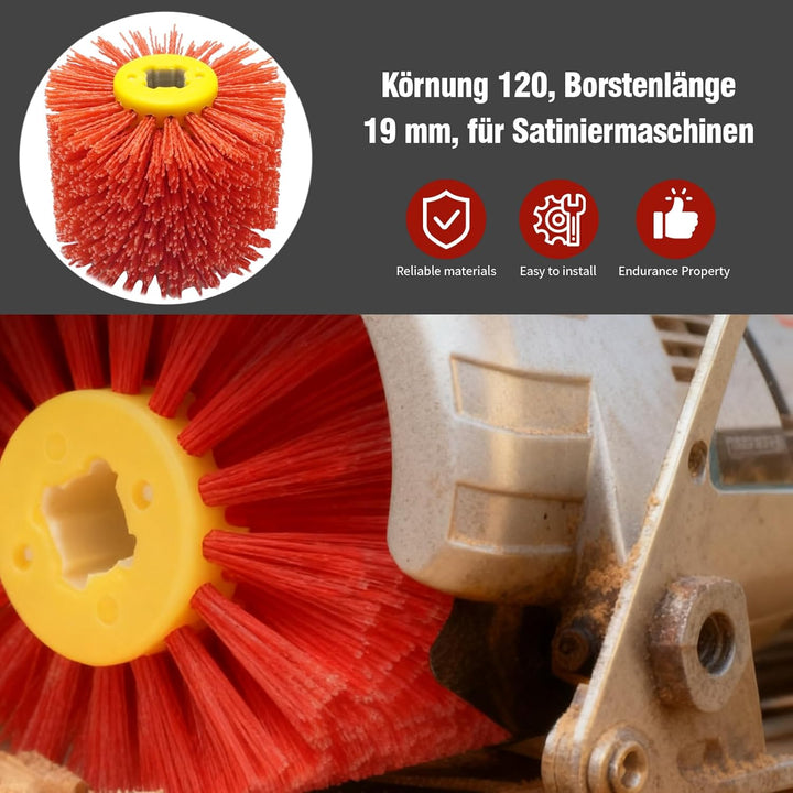 Nylonbürste, 120 Körnung 120x100mm Schleifbürste, für Satiniermaschinen, Holzbearbeitung und Metallp
