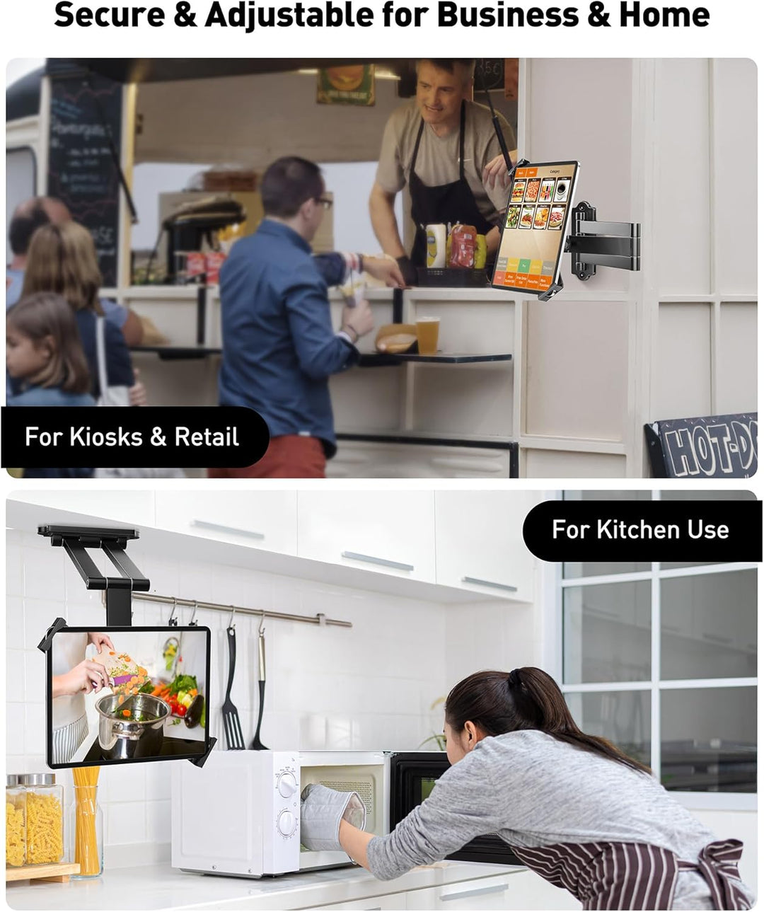 AboveTEK Tablet Wandhalterung iPad Ständer für 7-11Zoll Tablets/iPad/Galaxy Tab/Slate/Fire Tablet Ha
