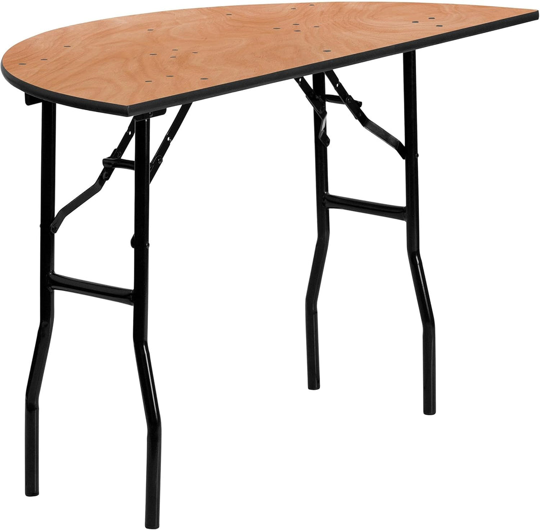 Flash Furniture Furman 1,2 m Halbrunder Allanlass-Holz-Klapptisch Event-Tisch, faltbar, tragbar, hal