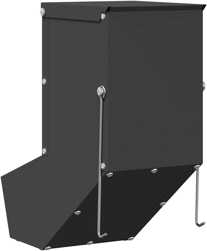 Mangloder Metall Kaninchenfuttertrog schwarz 12,5 x 26 x 28,5 cm, Futterspender Schale Station zum F
