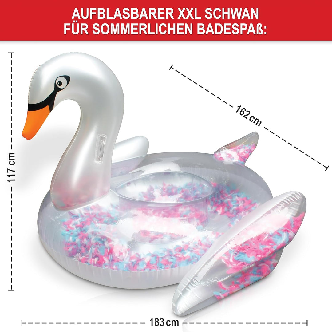 ONBEST aufblasbares XXXL Schwimmtier mit Federn – 183x162x117 cm – Wassertier zum Aufblasen für Erwa