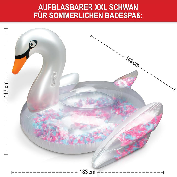 ONBEST aufblasbares XXXL Schwimmtier mit Federn – 183x162x117 cm – Wassertier zum Aufblasen für Erwa