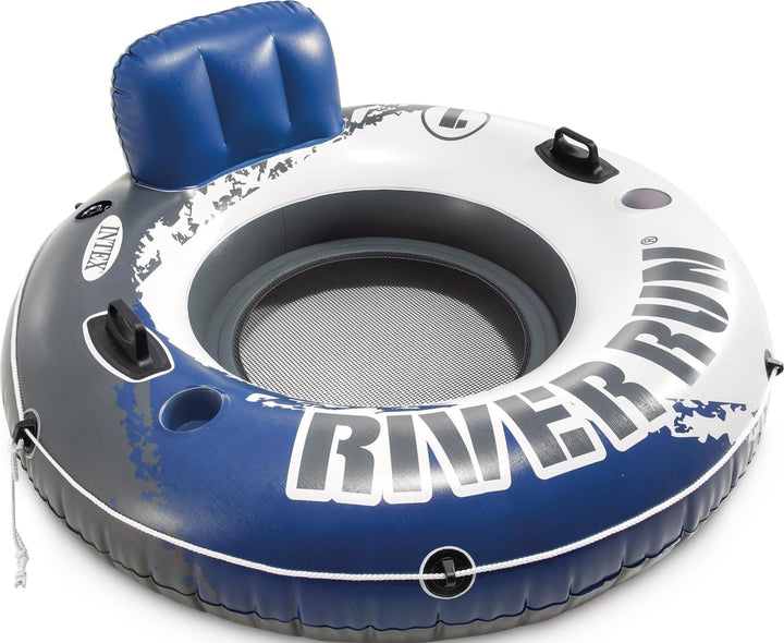 Intex River Run I - Aufblasbarer Schwimmsessel - Ø 135 cm, Weiss Blaues Rad Single, Blaues Rad Singl