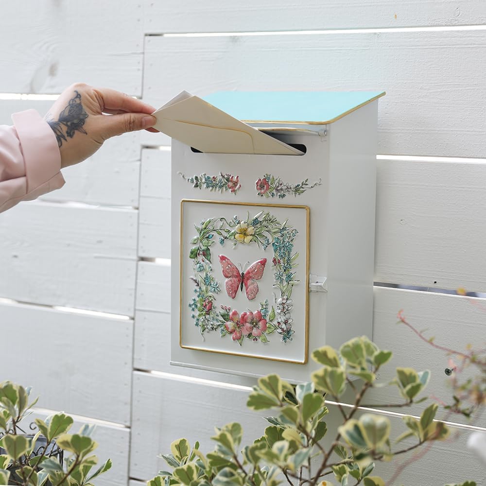 Briefkasten Vintage Shabby Briefkasten Anthrazit Retro Postkasten Landhausstil Metall Wandbriefkaste