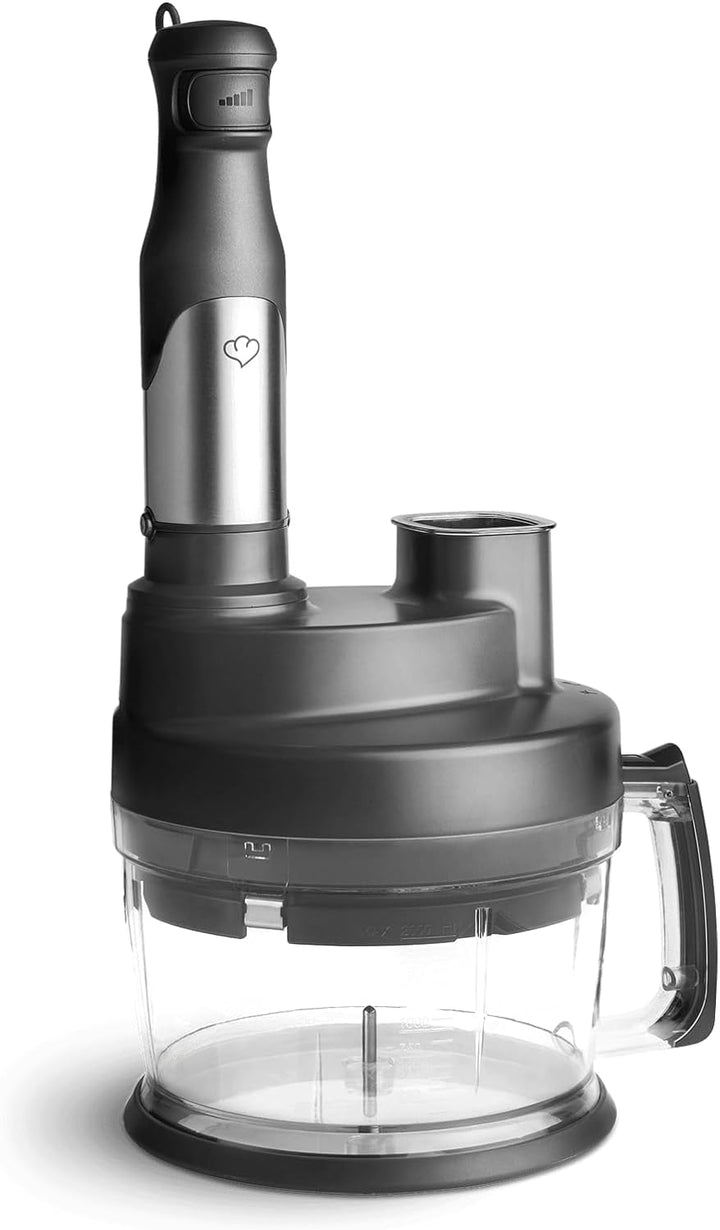 SPRINGLANE Edelstahl Stabmixer Set Sam 800 W, Pürierstab, Behälter mit Deckel, Zerkleinerer, Schneeb