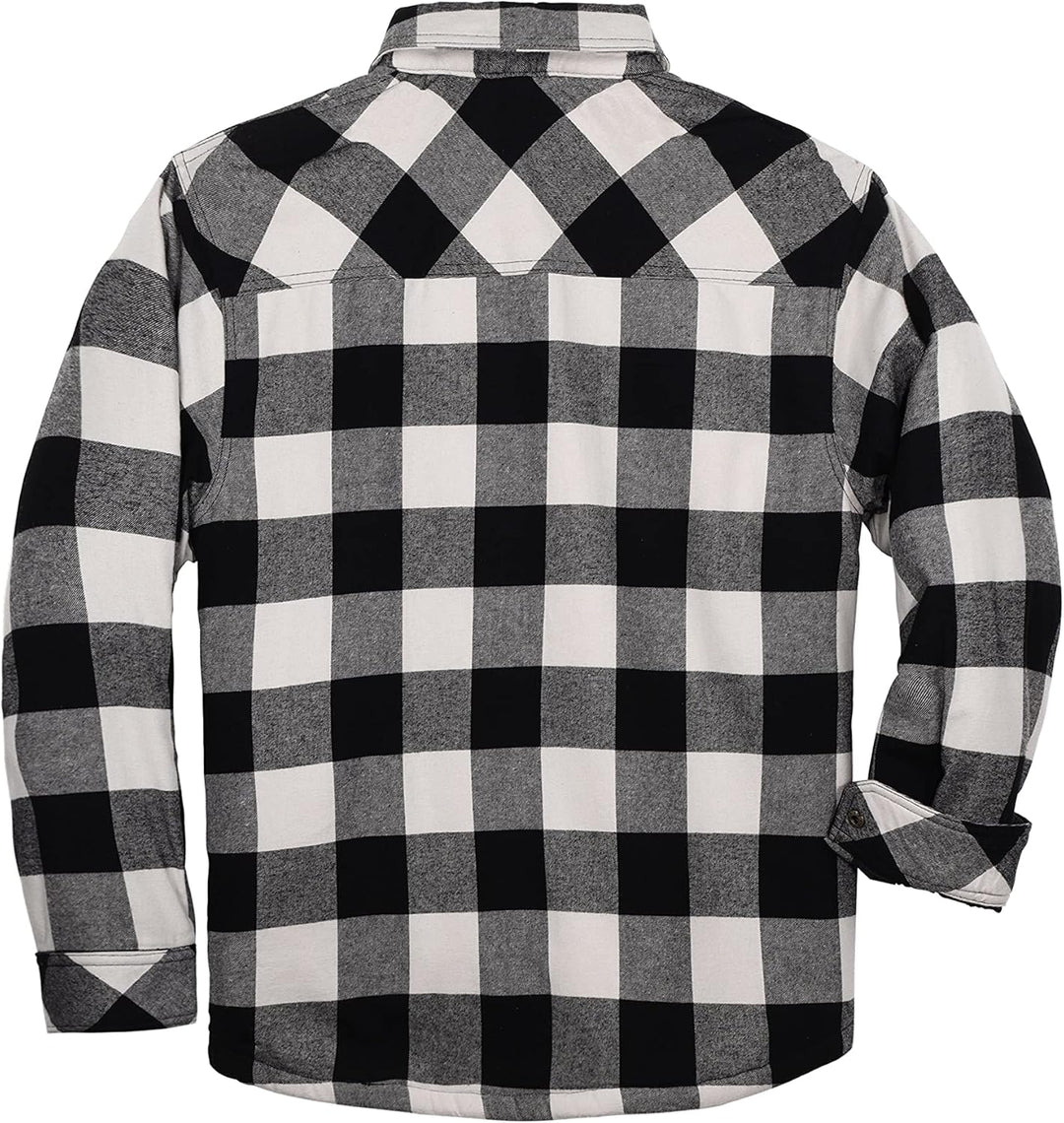 Coevals Club Herren Flanell Jacke Hemd Sherpa Holzfällerhemd Flanellhemd Langarm Kariertes Druckknöp