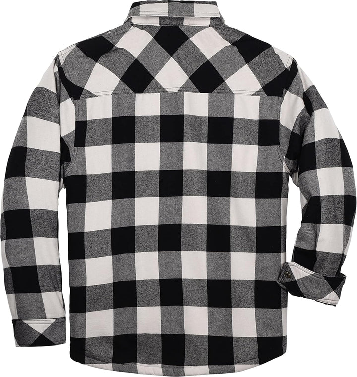 Coevals Club Herren Flanell Jacke Hemd Sherpa Holzfällerhemd Flanellhemd Langarm Kariertes Druckknöp
