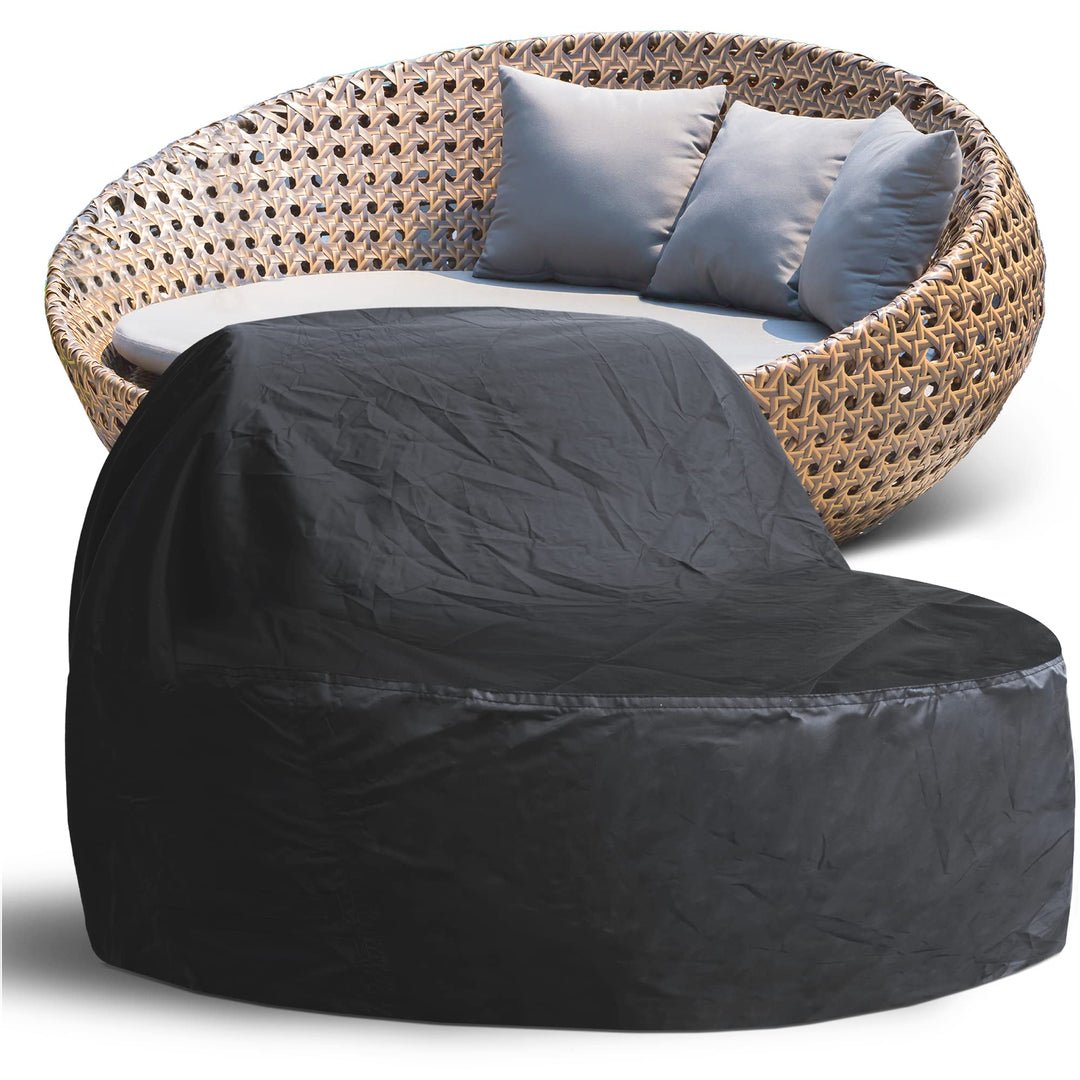 Smart Planet hochwertige Schutzhülle für Sonneninsel Abdeckung rund - Lounge Liege Abdeckplane Schut