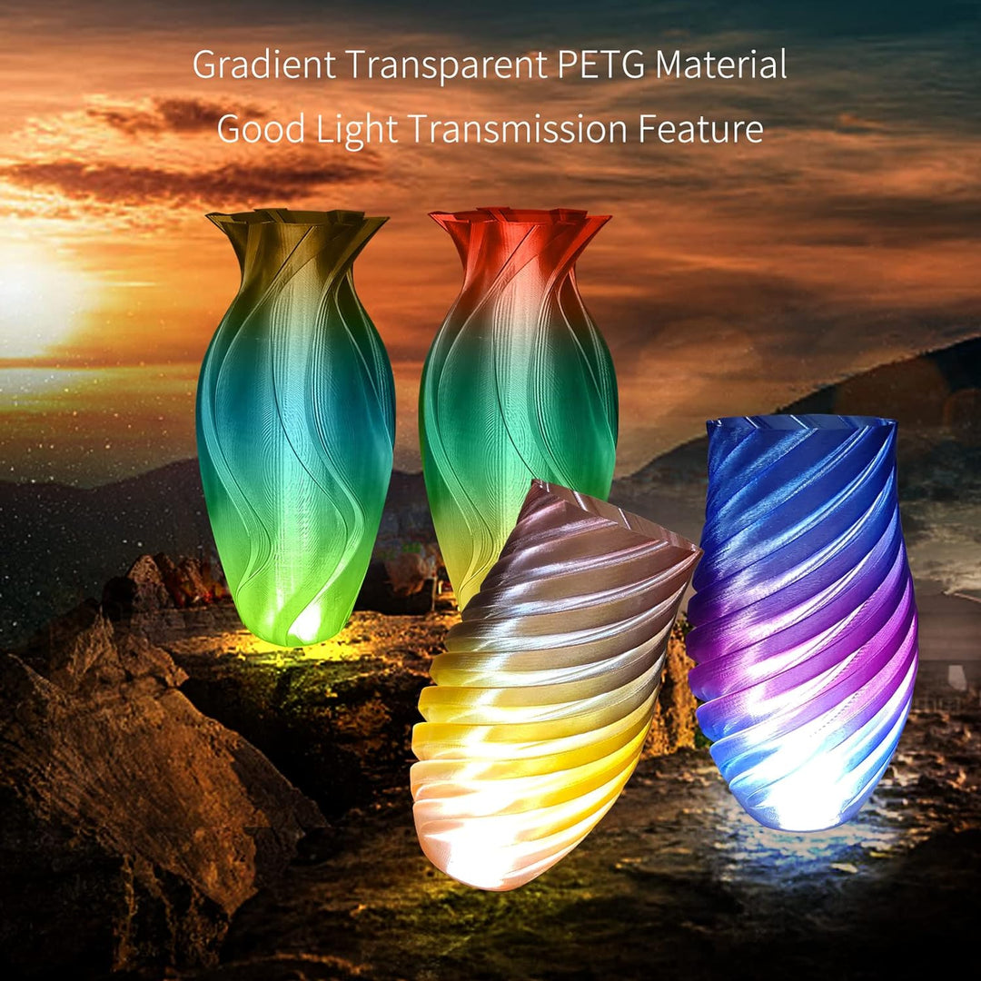 IEMAI 3D Drucker Filament PETG Set, Rainbow Filament PETG 1.75mm, PETG Filament 1.75mm, Regenbogen 2