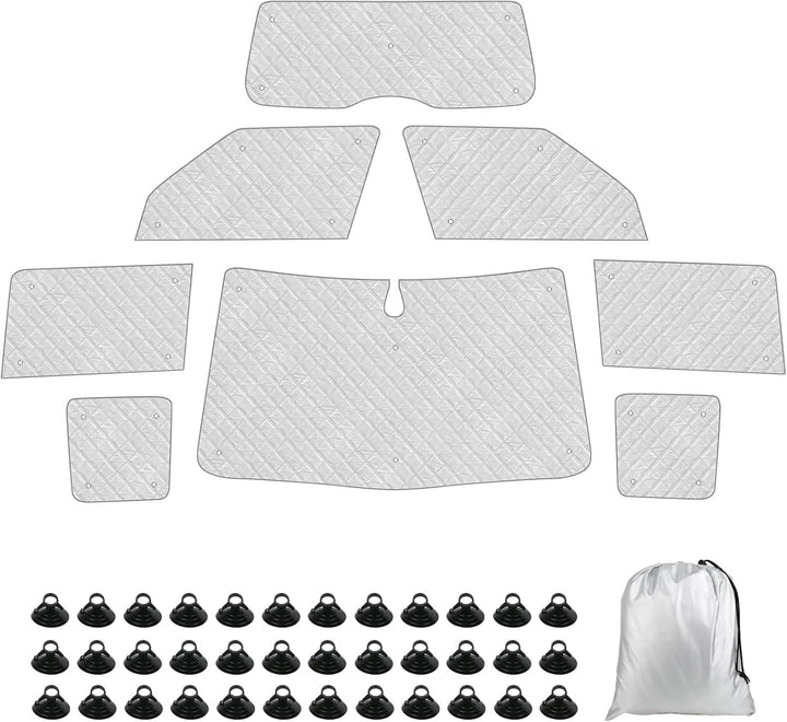 Thermomatte Fahrerhaus Innen Kompatibel mit Skoda Yeti 5L 2009-2017,8PCS Faltbare Isolierte Sonnensc