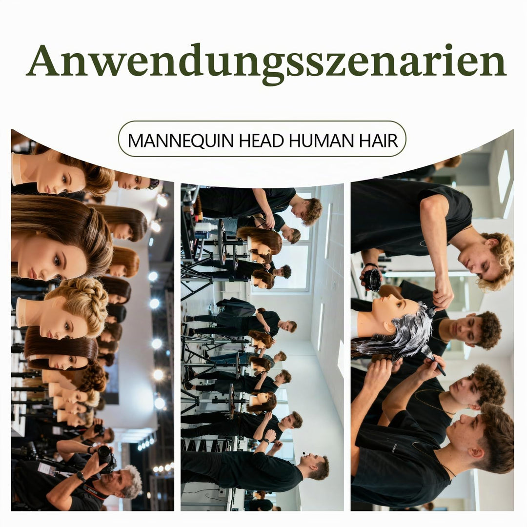 Mannequinkopf mit menschlichem Haar 14&