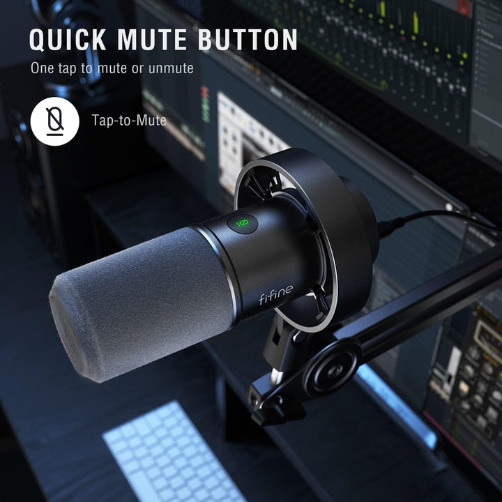 FIFINE XLR Studio Mikrofon Dynamisches, USB Microphone PC für Streaming Podcast Gaming, für PS4/5 Ma