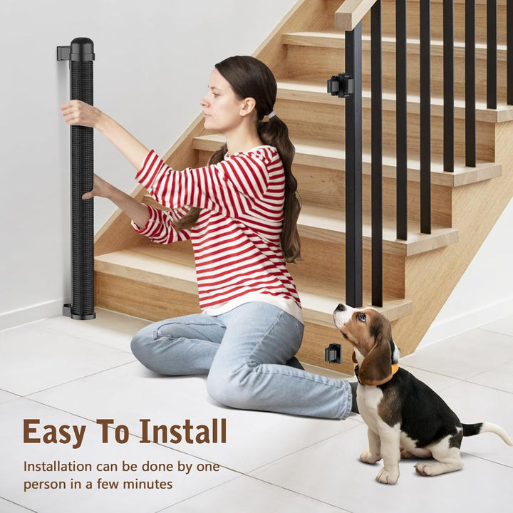 Kuro sagol Baby-Treppenschutzgitter 300cm, 88 cm hoch ausziehbar Einhändig bedienbar Sicherheitsgitt