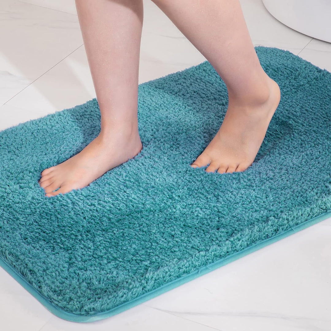 MIULEE Badematte Weiche Badteppich rutschfest Badvorleger Fussmatte Badzimmermatte Bettvorleger Flau