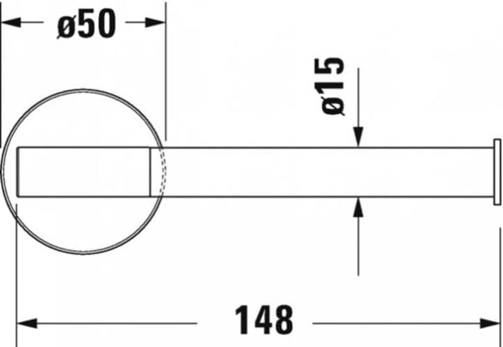 Duravit Papierrollenhalter Starck T, für 1 Rolle, Wandmontage, Chrom ohne Deckel für 1 Rolle Chrom,