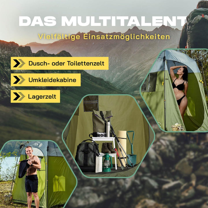 LUMALAND Premium Duschzelt | Toilettenzelt für Indoor &amp; Outdoor | Mobiles Umkleidezelt &amp; Lagerzelt |