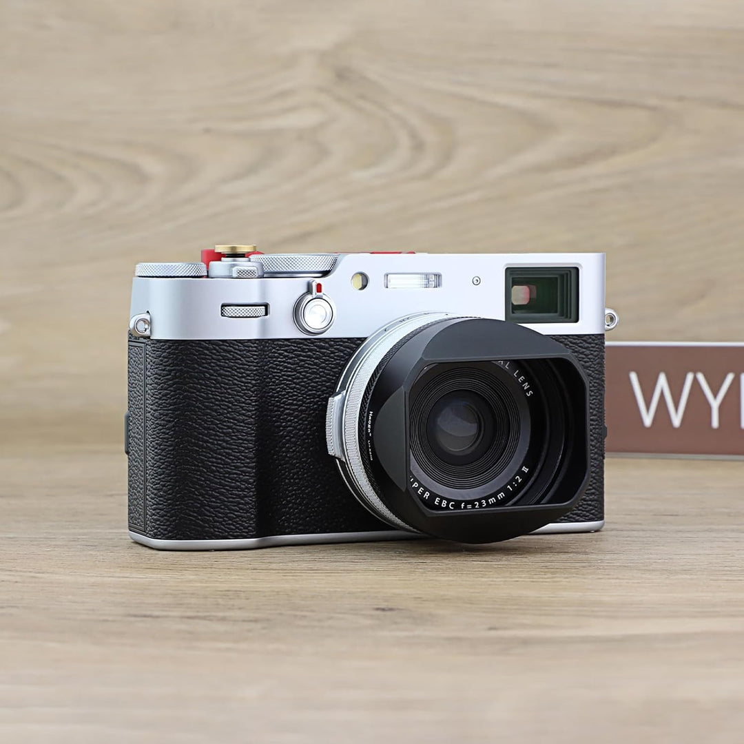 Quadratische Metall-Gegenlichtblende für Fuji X100VI Kamerazubehör schwarz mit 49 mm UV-Filter-Adapt