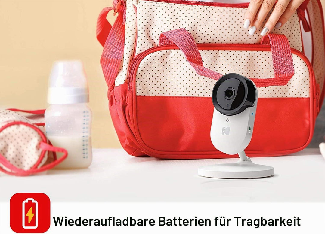 KODAK Cherish C120 Babykamera mit mobiler App, hochauflösende Babykamera, mit Zoomfunktion, Zwei-Weg