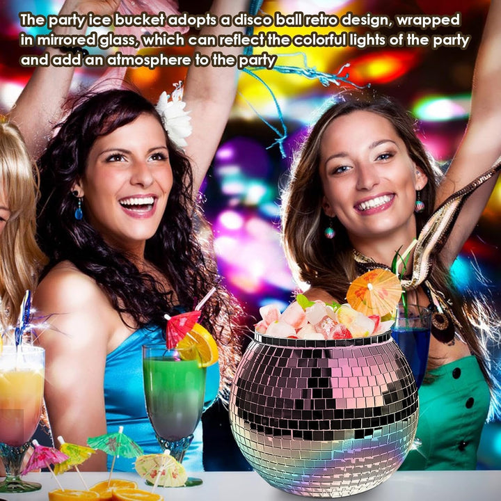 Discokugel-Eiskübel | Discokugel 3 l reflektierender Champagner-/Wein-Biereimer | grosse Kapazität -