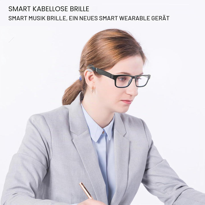 Smart-Brille, Open-Ear-Kopfhörer Bluetooth, Stereo-Sound-Musik und Freisprechen, Stereo-Open-Audio-M