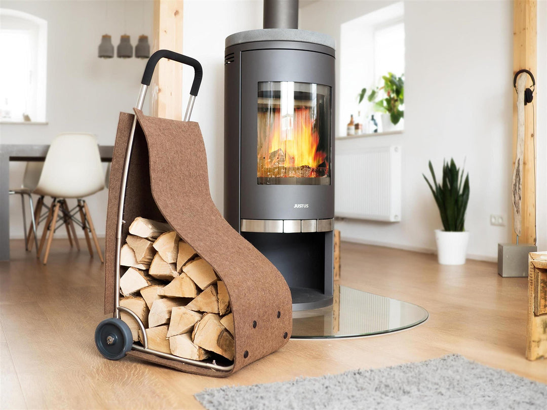 matrasa Filztrolley Bobby für Brennholz - Feuerholzaufbewahrung - Kaminholz Trolley braun OneSize